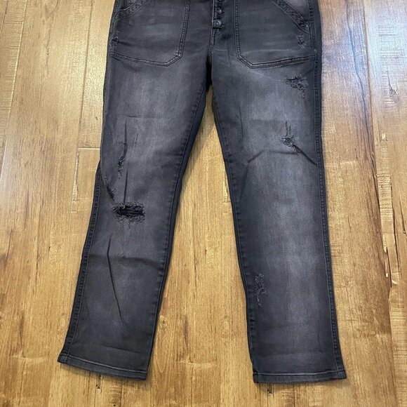 Women’s Free People Black Beans Size 10‎ Button Up jeans bottom - Picture 2 of 7